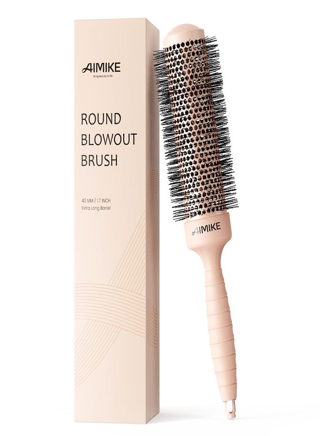 AIMIKE Round Brush for Blow Out, Extra Long Round Hair Brush w/Nano Thermal Ceramic & Ionic Tech, for Blow Drying & Styling, Curling and Shine - Barrel 1.7 inch - Image 1